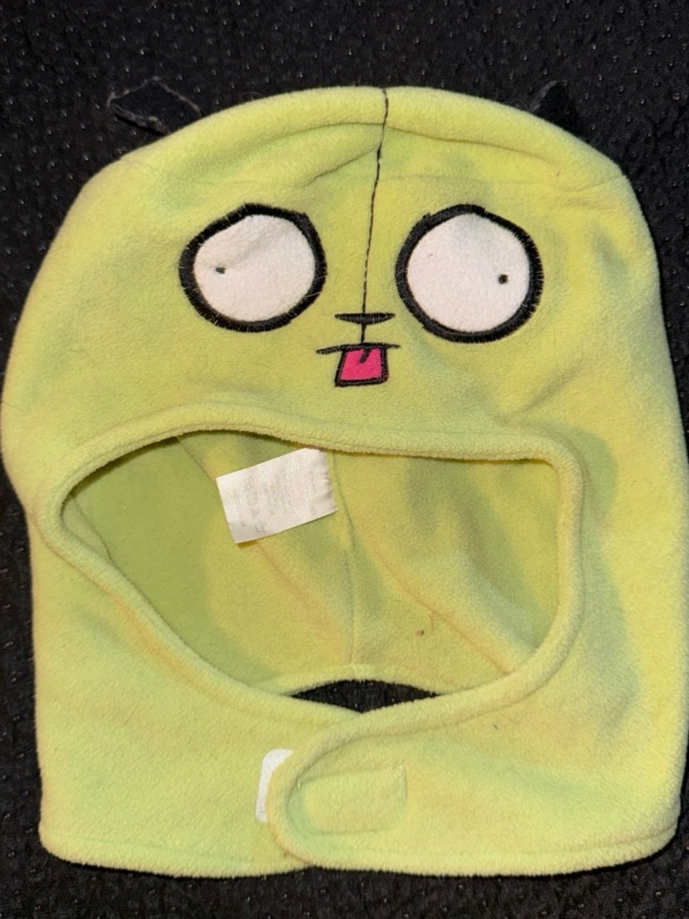 Y2K invader zim gir fleece balaclava hat. Lime green Invader Zim Gir Hat
